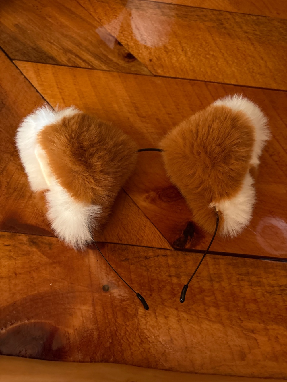 Plush Brown & White Cat Ear Headband for Kids